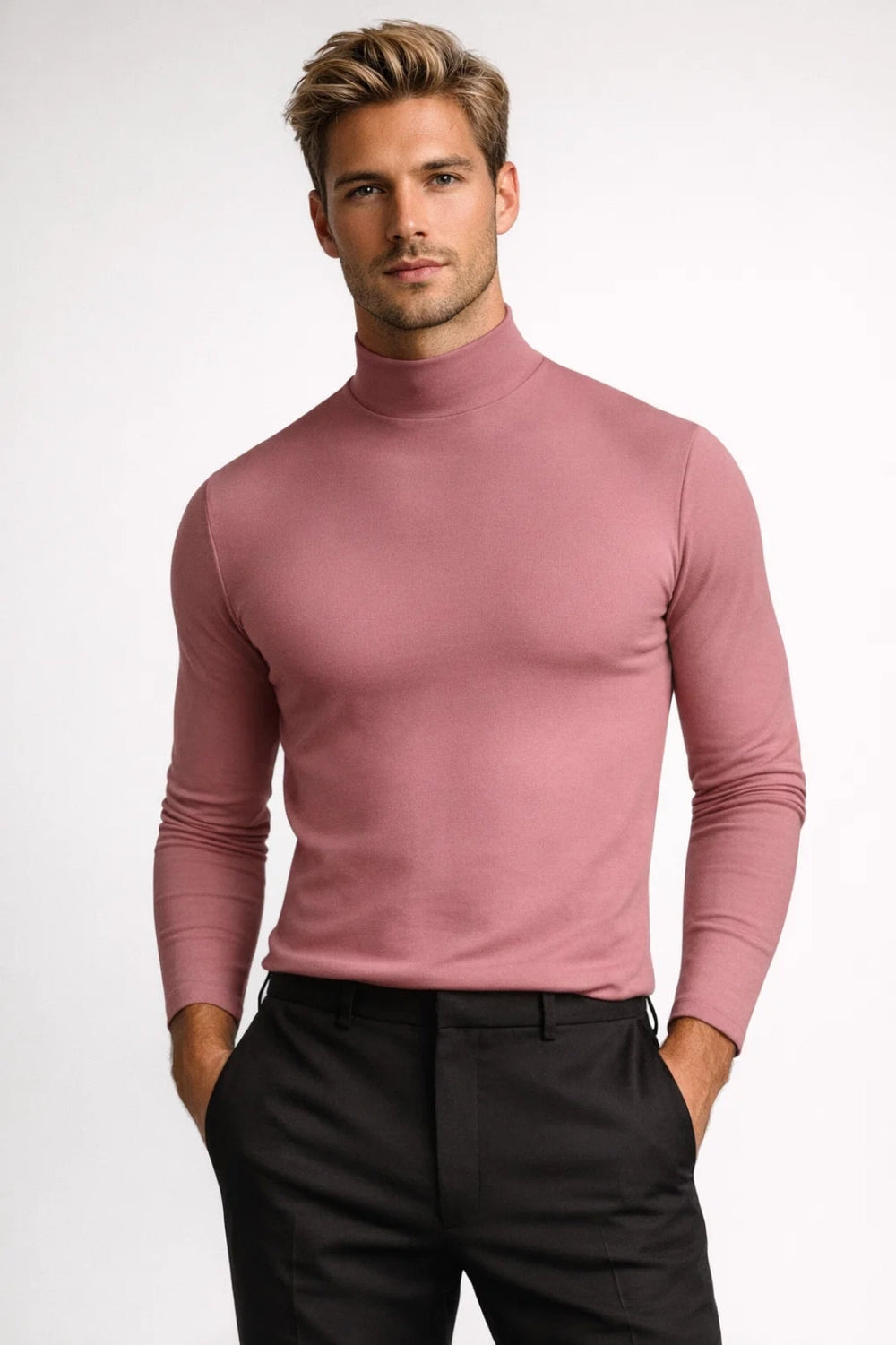 Pull Homme - Col Roulé Coupe Ajustée Fine Maille | Casual 1