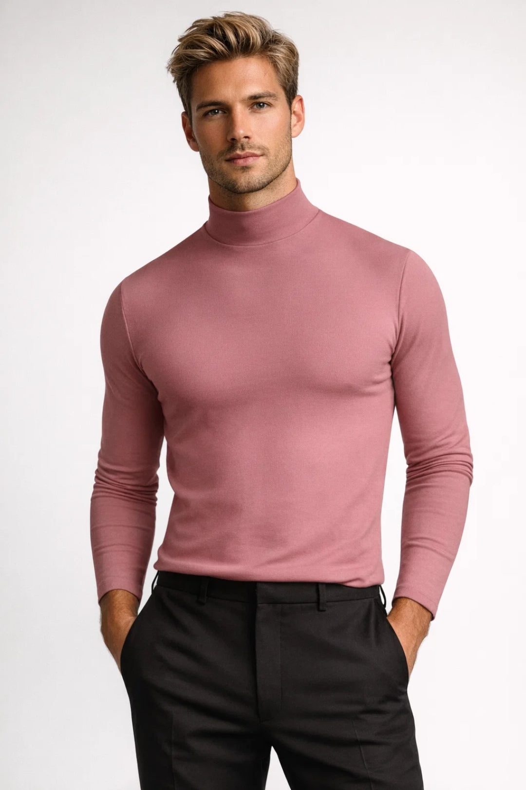 Pull Homme - Col Roulé Coupe Ajustée Fine Maille | Casual 1