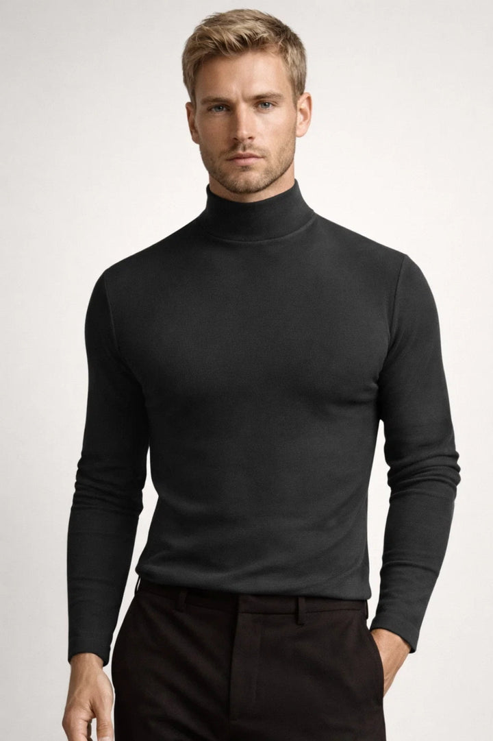 Pull Homme - Col Roulé Coupe Ajustée Fine Maille | Casual 2