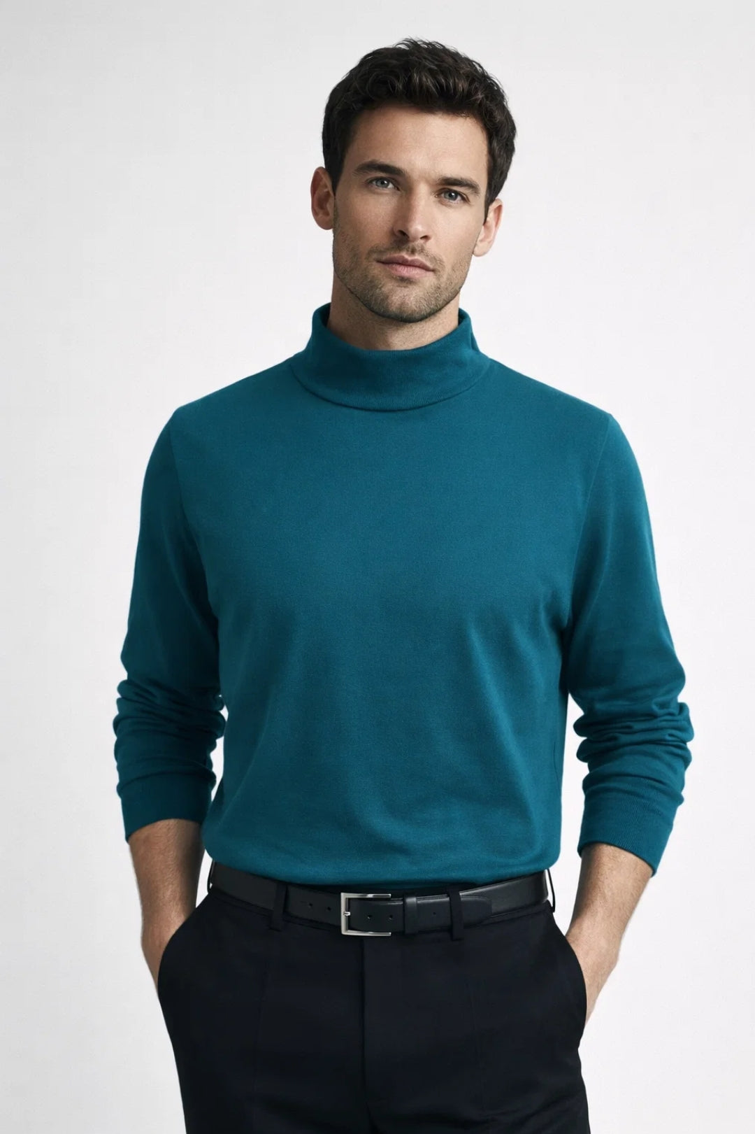 Pull Homme - Col Roulé Coupe Ajustée Fine Maille | Casual 3