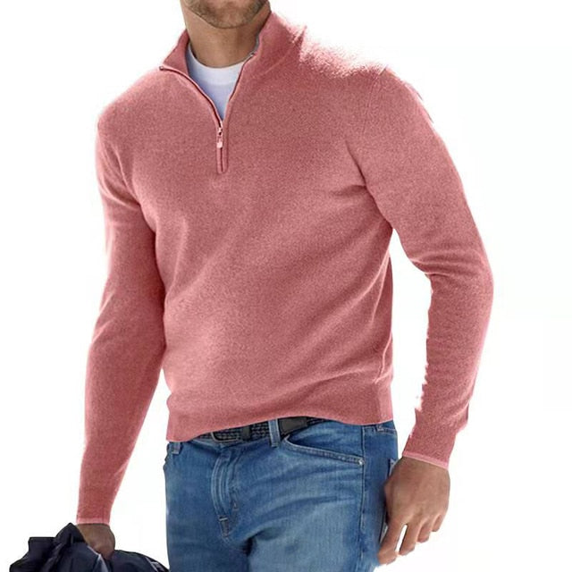 Pull Hugo Merino pour homme, col V en laine, fermeture éclair 14
