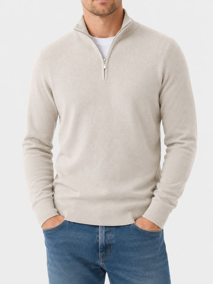 Pull Hugo Merino pour homme, col V en laine, fermeture éclair 2