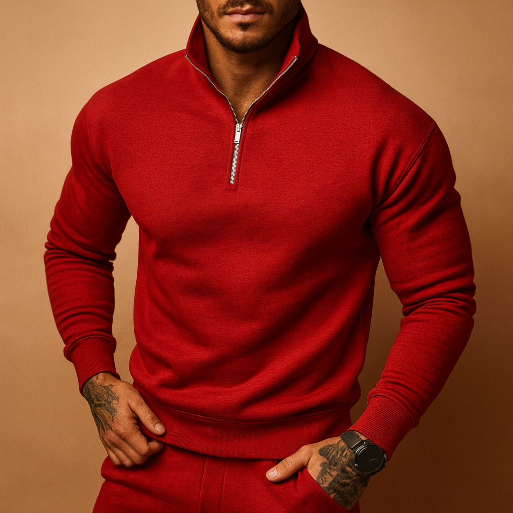 Pull demi-zip pour homme | Pull chaud polyvalent pour l’hiver