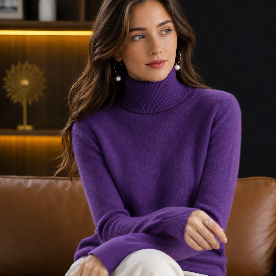 Pull col roulé en cachemire Lunara pour femme | Pull doux et haut de gamme en maille 10
