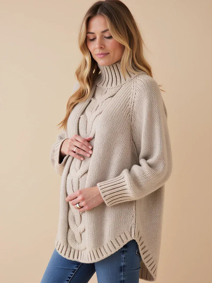 Pull de maternité – Pull oversize à col montant et manches chauve-souris 0