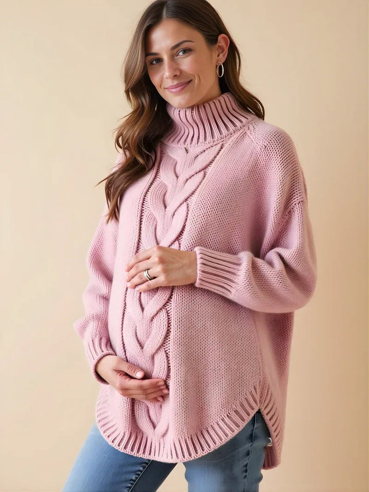 Pull de maternité – Pull oversize à col montant et manches chauve-souris 1