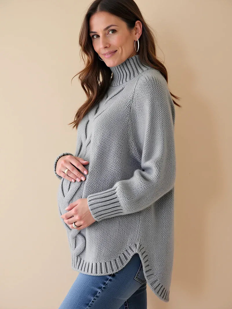 Pull de maternité – Pull oversize à col montant et manches chauve-souris 5