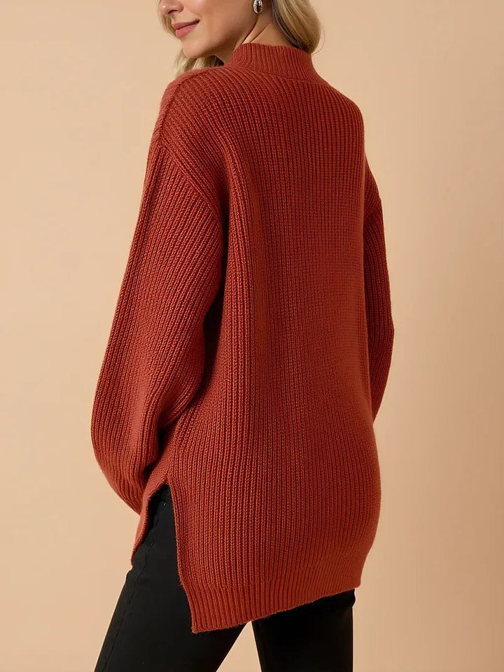 Pull de maternité zippé – Coupe ample, col montant 2