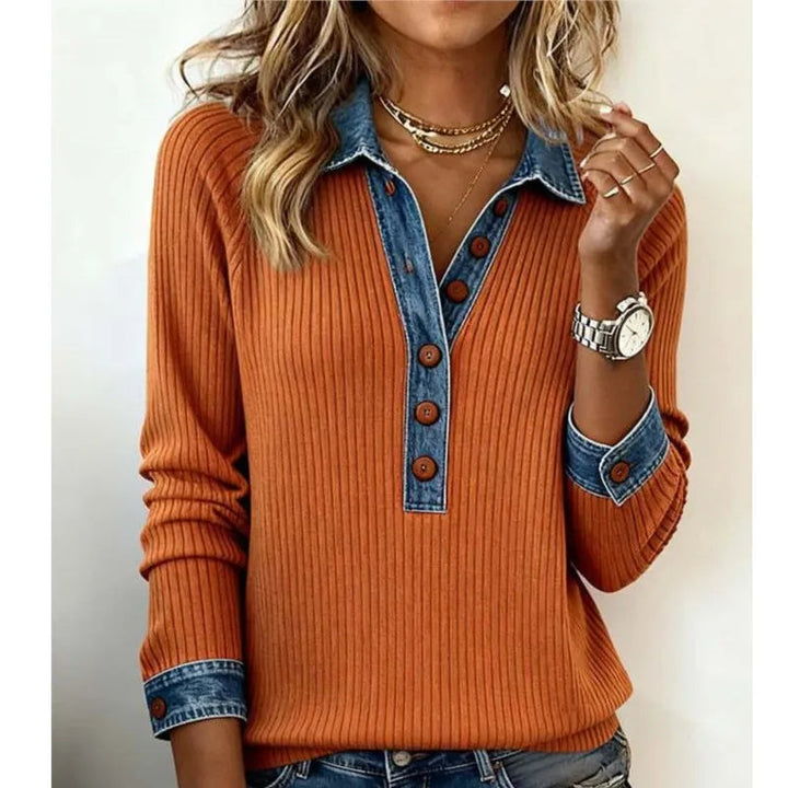 Pull en maille à revers patchwork 0