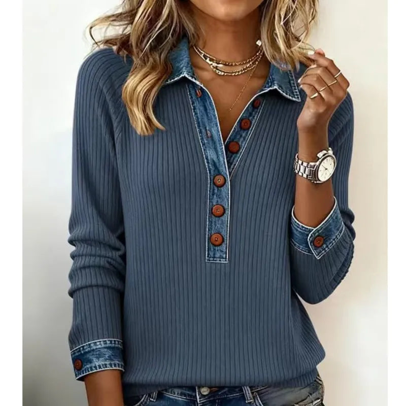 Pull en maille à revers patchwork 1