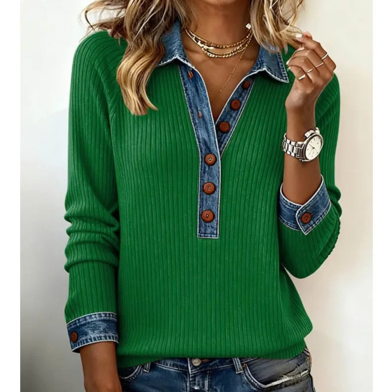 Pull en maille à revers patchwork 2