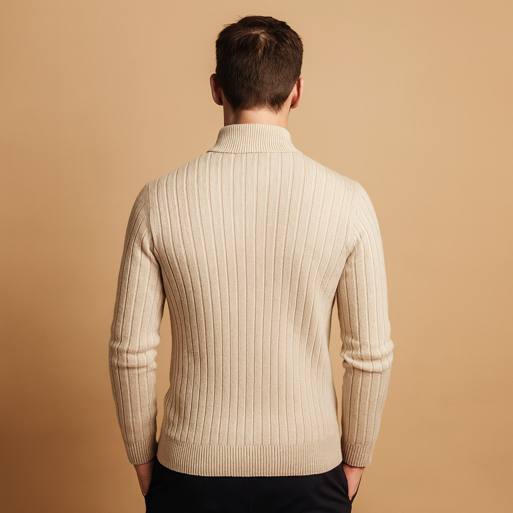 Pull homme col rond zippé | Pull texturé léger du quotidien