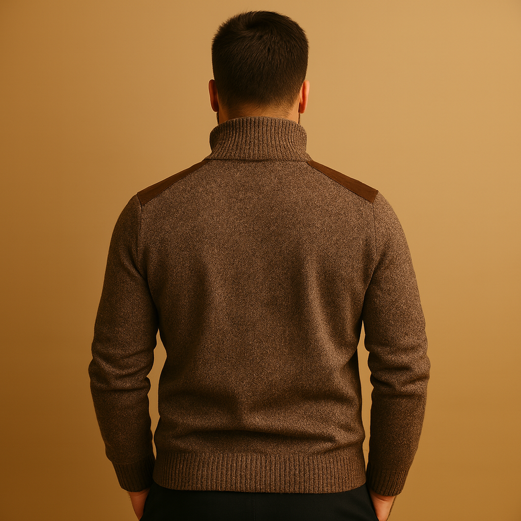 Pull homme col zippé | Pull texturé polyvalent pour l’automne hiver