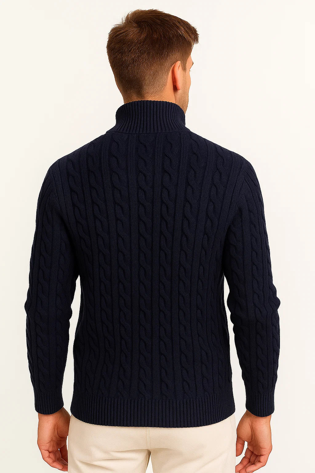 Pull homme | Maille torsadée avec fermeture éclair 4