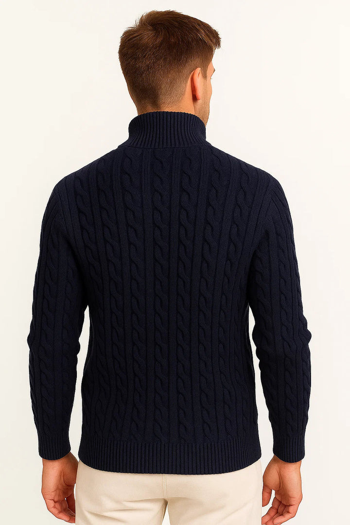 Pull homme | Maille torsadée avec fermeture éclair 4