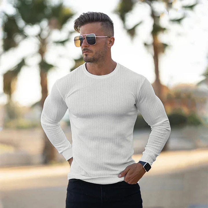 Pull homme | Pull d'hiver ajusté à manches longues en maille 1