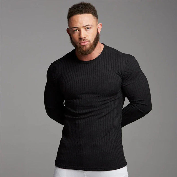 Pull homme | Pull d'hiver ajusté à manches longues en maille 5