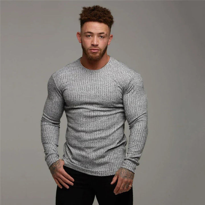 Pull homme | Pull d'hiver ajusté à manches longues en maille 6