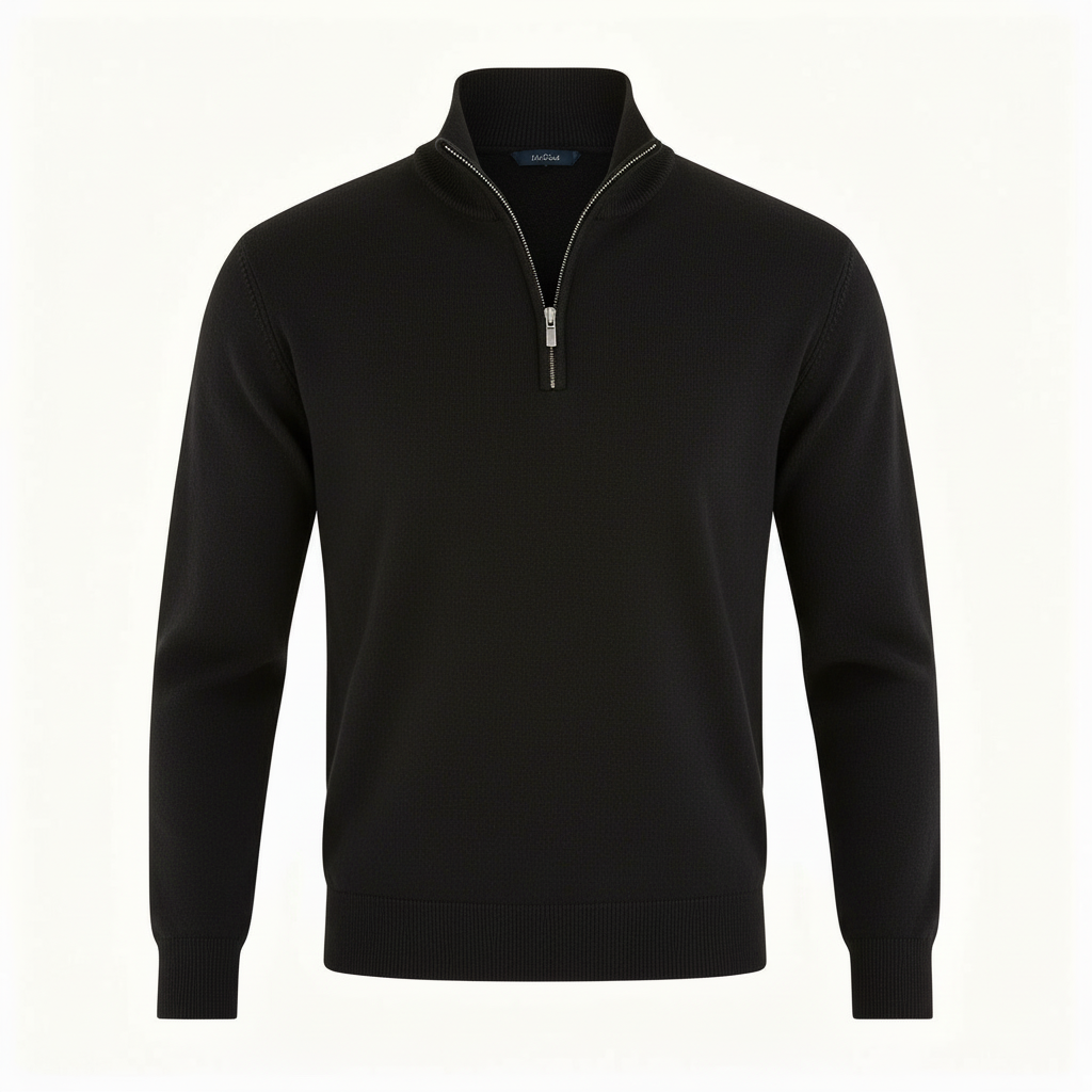 Pull homme | Pull en maille à col V et fermeture éclair sur le devant 10