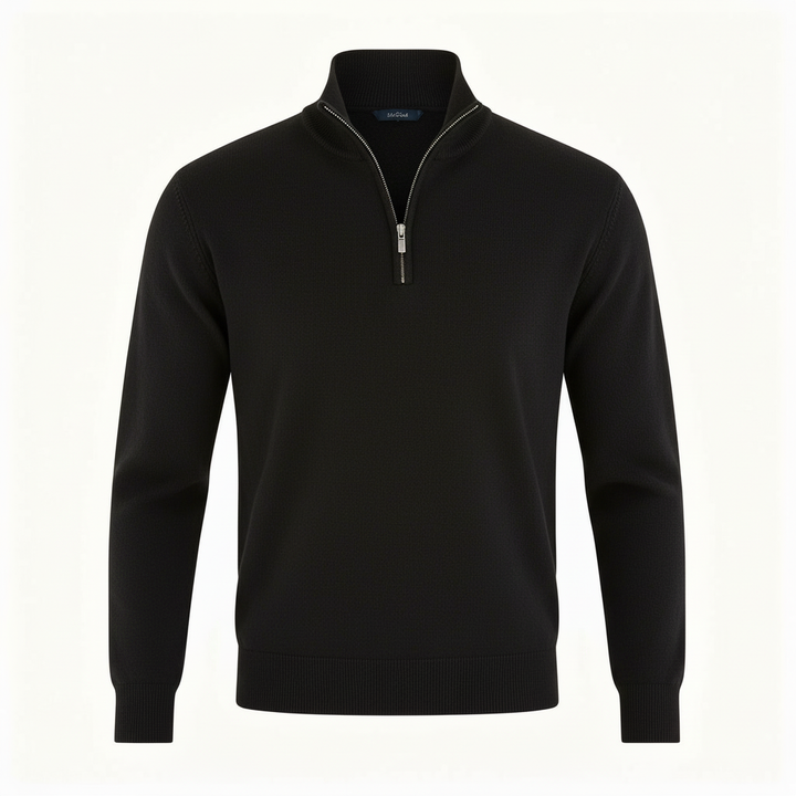 Pull homme | Pull en maille à col V et fermeture éclair sur le devant 10