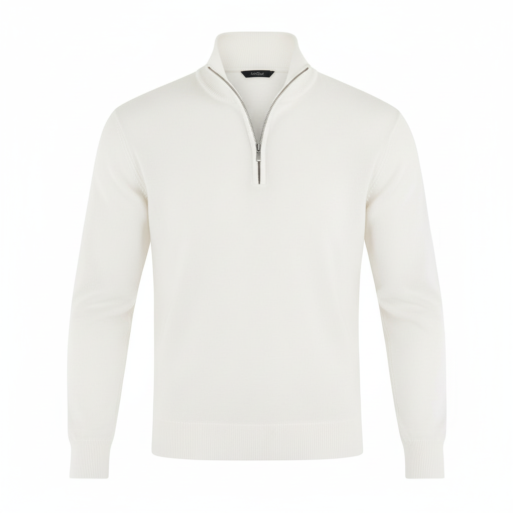 Pull homme | Pull en maille à col V et fermeture éclair sur le devant 11