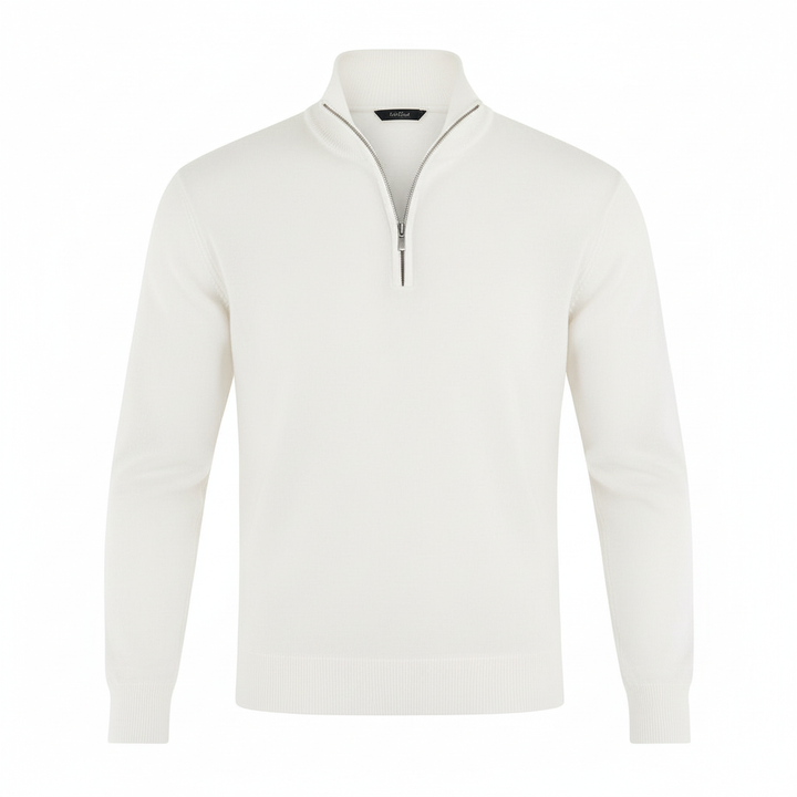Pull homme | Pull en maille à col V et fermeture éclair sur le devant 11