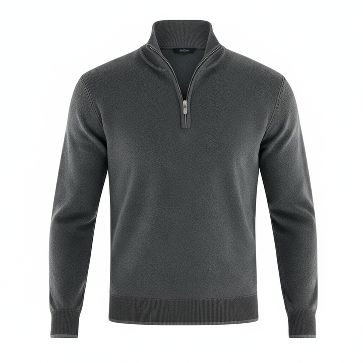Pull homme | Pull en maille à col V et fermeture éclair sur le devant 12
