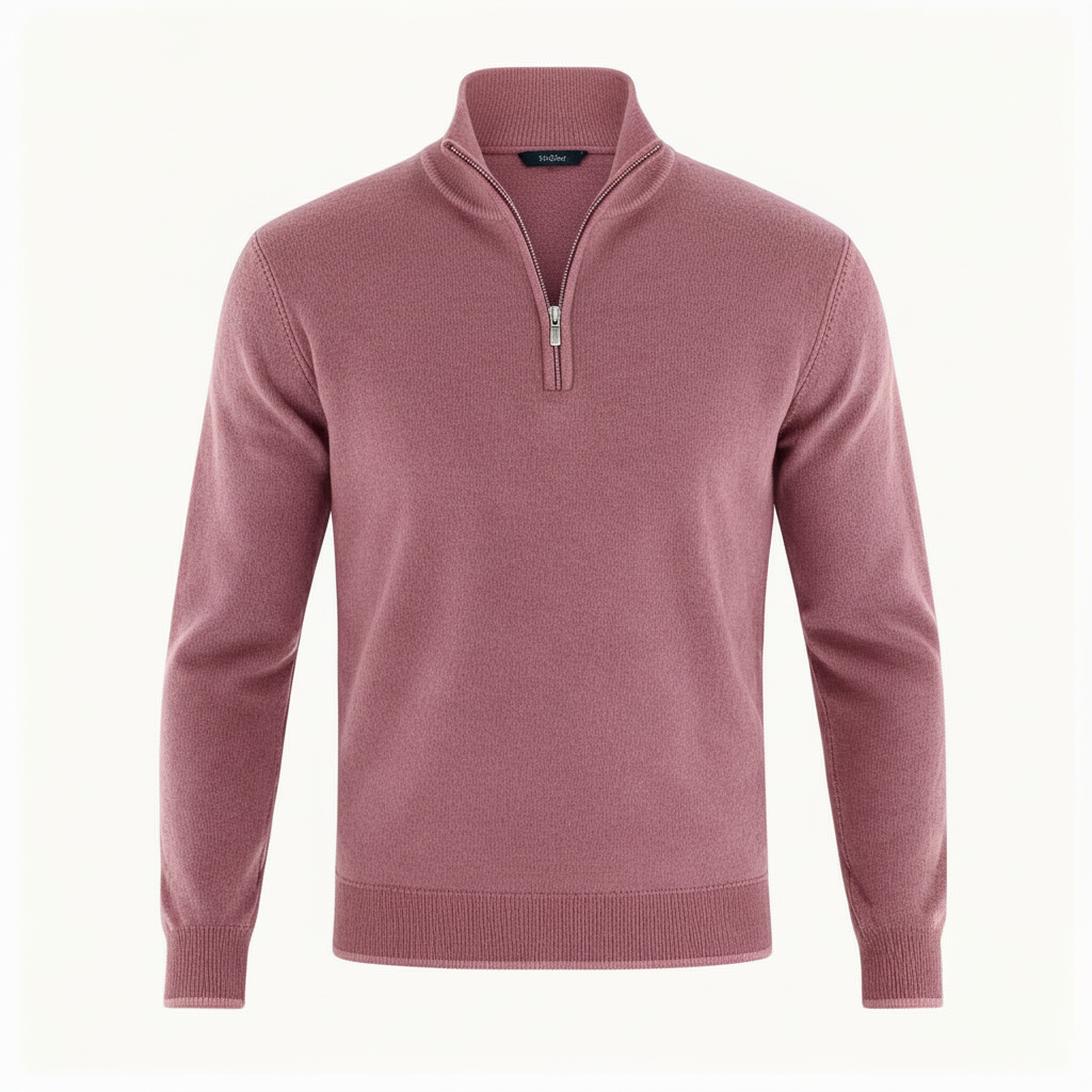 Pull homme | Pull en maille à col V et fermeture éclair sur le devant 6