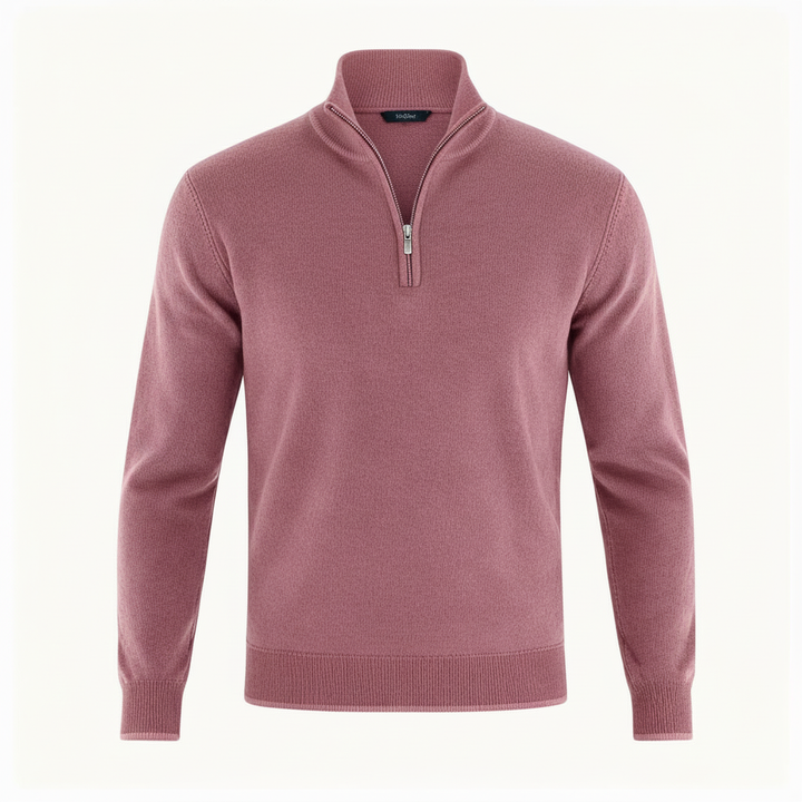 Pull homme | Pull en maille à col V et fermeture éclair sur le devant 6