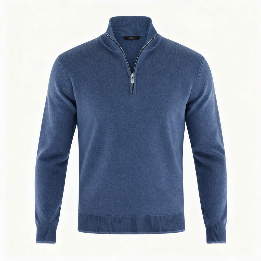 Pull homme | Pull en maille à col V et fermeture éclair sur le devant 7