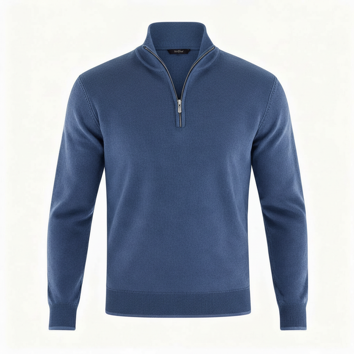 Pull homme | Pull en maille à col V et fermeture éclair sur le devant 7