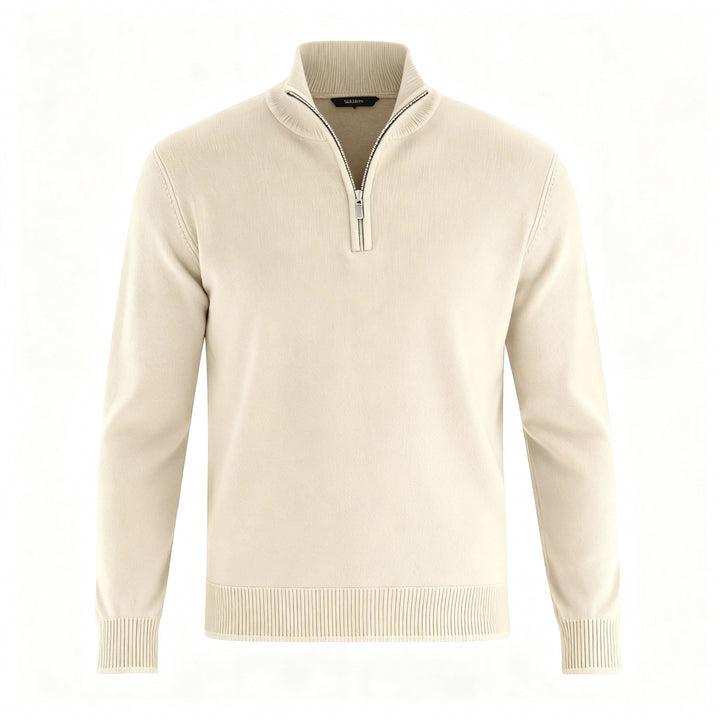 Pull homme | Pull en maille à col V et fermeture éclair sur le devant 8