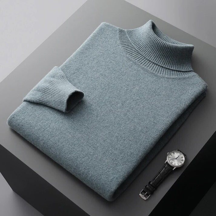 Pull pour homme | Col roulé, manches longues, maille, coupe classique 1