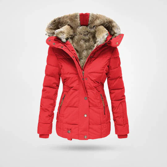 Elvira™ – Manteau d'hiver avec col en fourrure et coupe ajustée