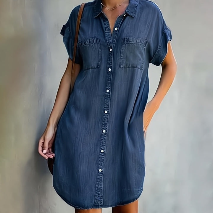 Robe-chemise femme | Patte de boutonnage, col boutonné, longueur mini 2