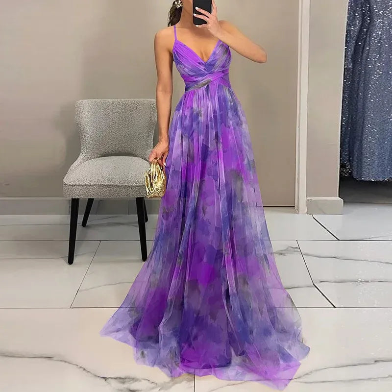 Robe Longue À Motif Floral Avec Bretelles Réglables Pour Femmes | Idéal Pour Été Et Occasions Spéciales 4