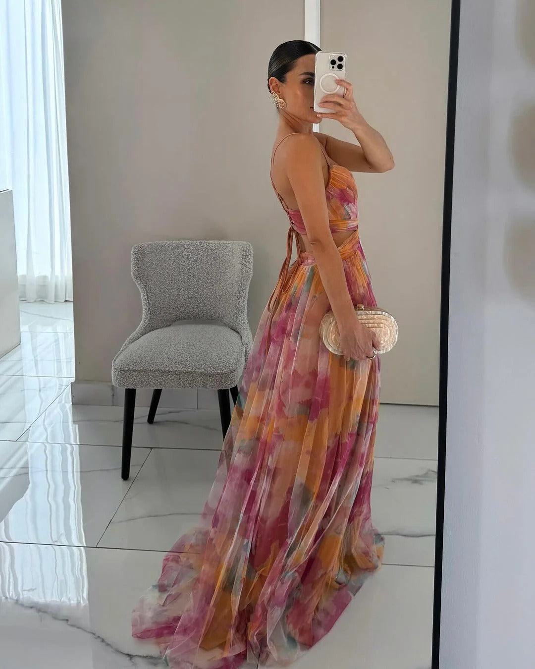 Robe Longue À Motif Floral Avec Bretelles Réglables Pour Femmes | Idéal Pour Été Et Occasions Spéciales 5