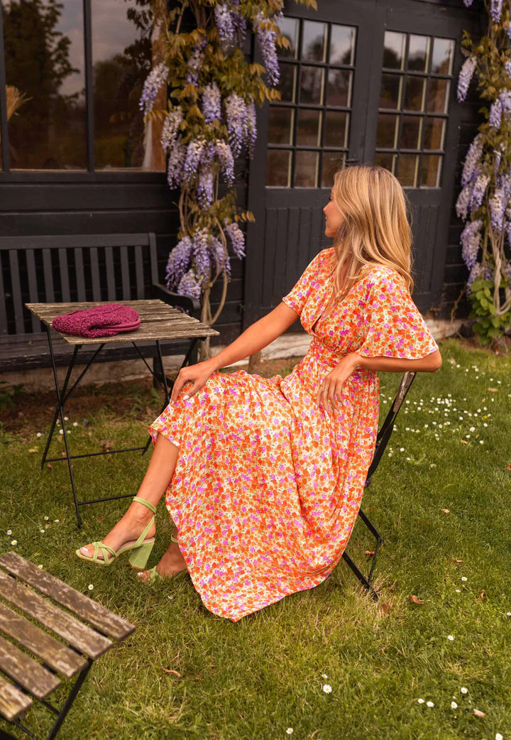 Robe Longue Femme | Imprimé Fleuri Coloré | Taille Marquée & Coupe Fluide Été 2