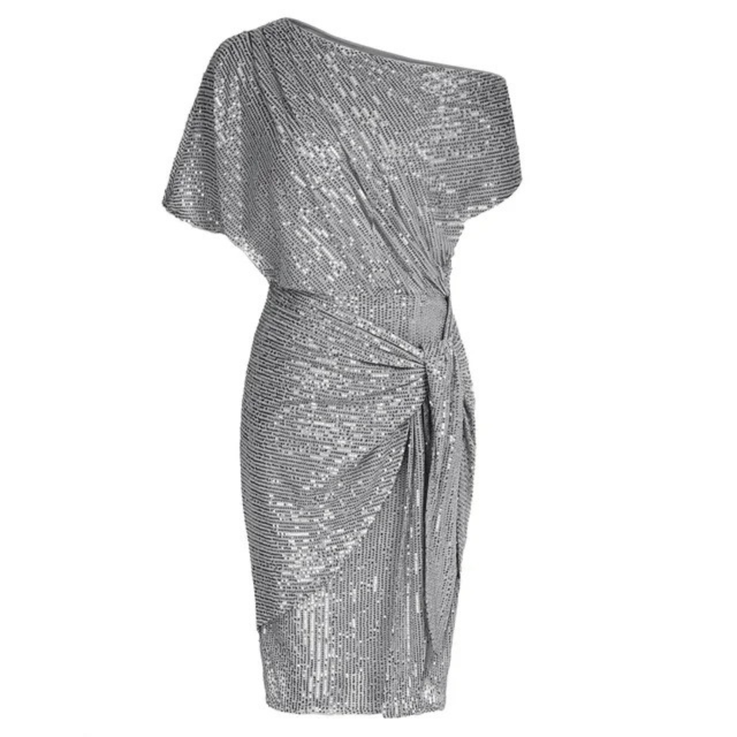 Robe à sequins pour femme | Manches courtes et longueur genou