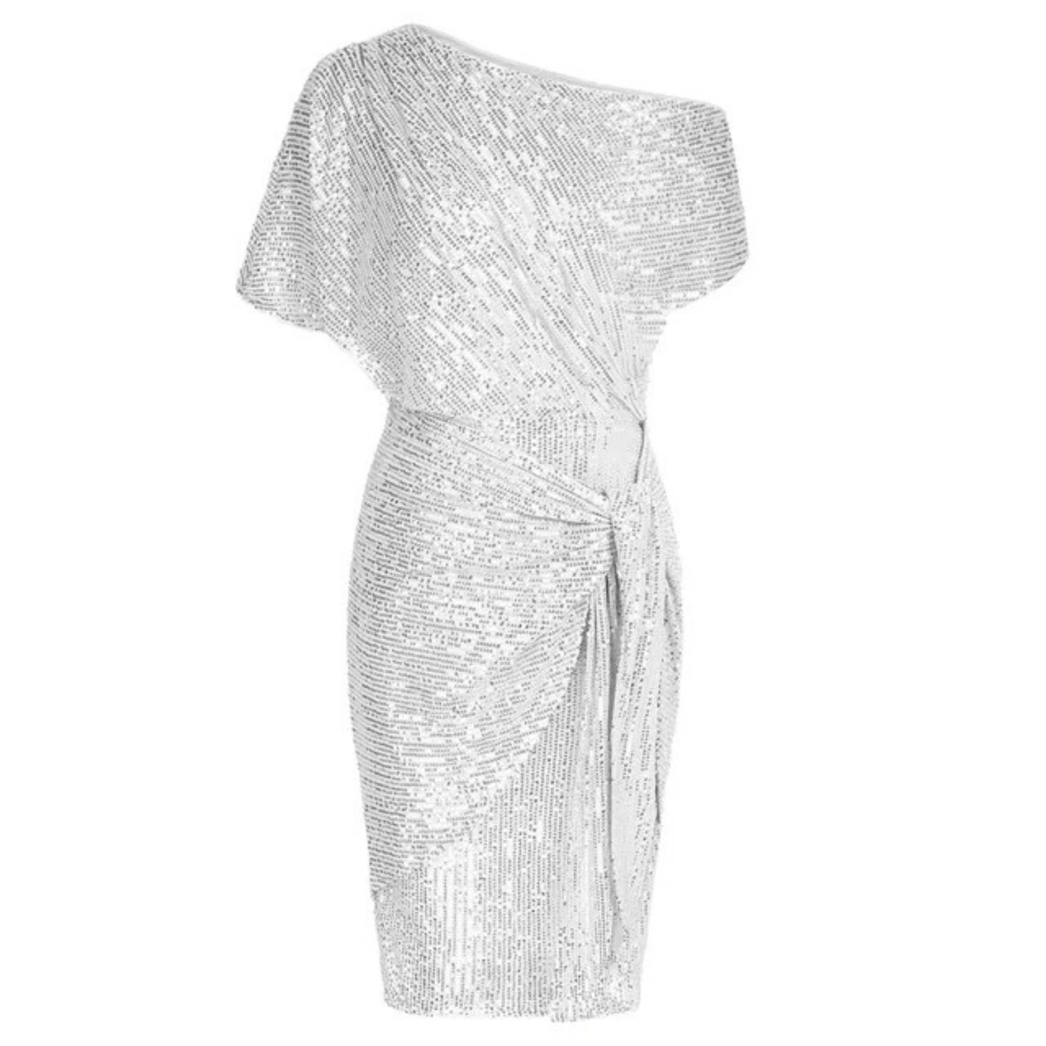 Robe à sequins pour femme | Manches courtes et longueur genou