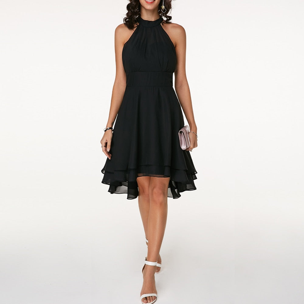 Robe courte col halter femme pour soirée 0