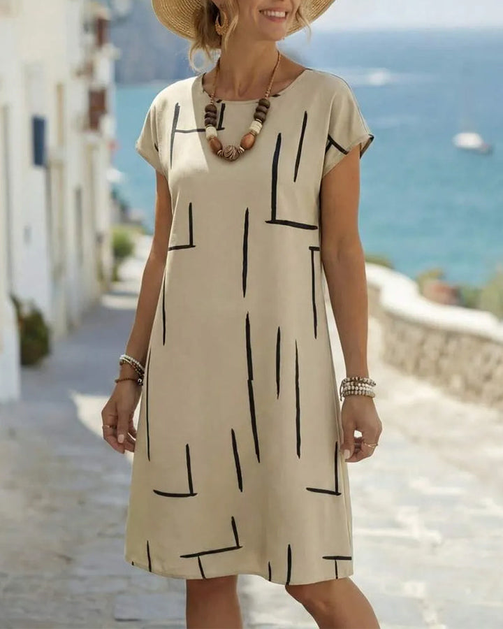 Robe d'été mi-longue à manches courtes 0