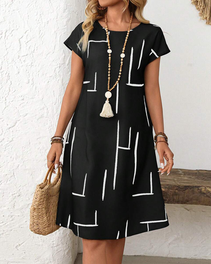 Robe d'été mi-longue à manches courtes 1