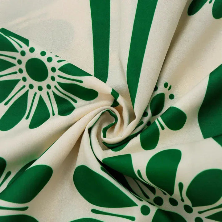 Robe de maternité pour femme - Robe midi sans manches blanche et verte à fleurs pour baby shower 4