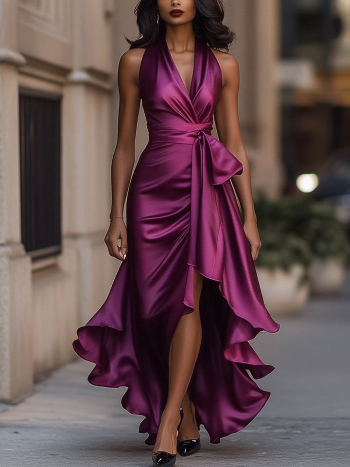Robe de soirée femme portefeuille maxi élégante classe