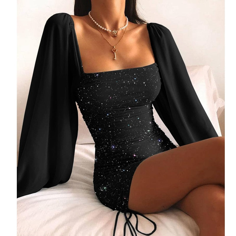 Robe de soirée pour femme | Manches chauve-souris et coupe élégante