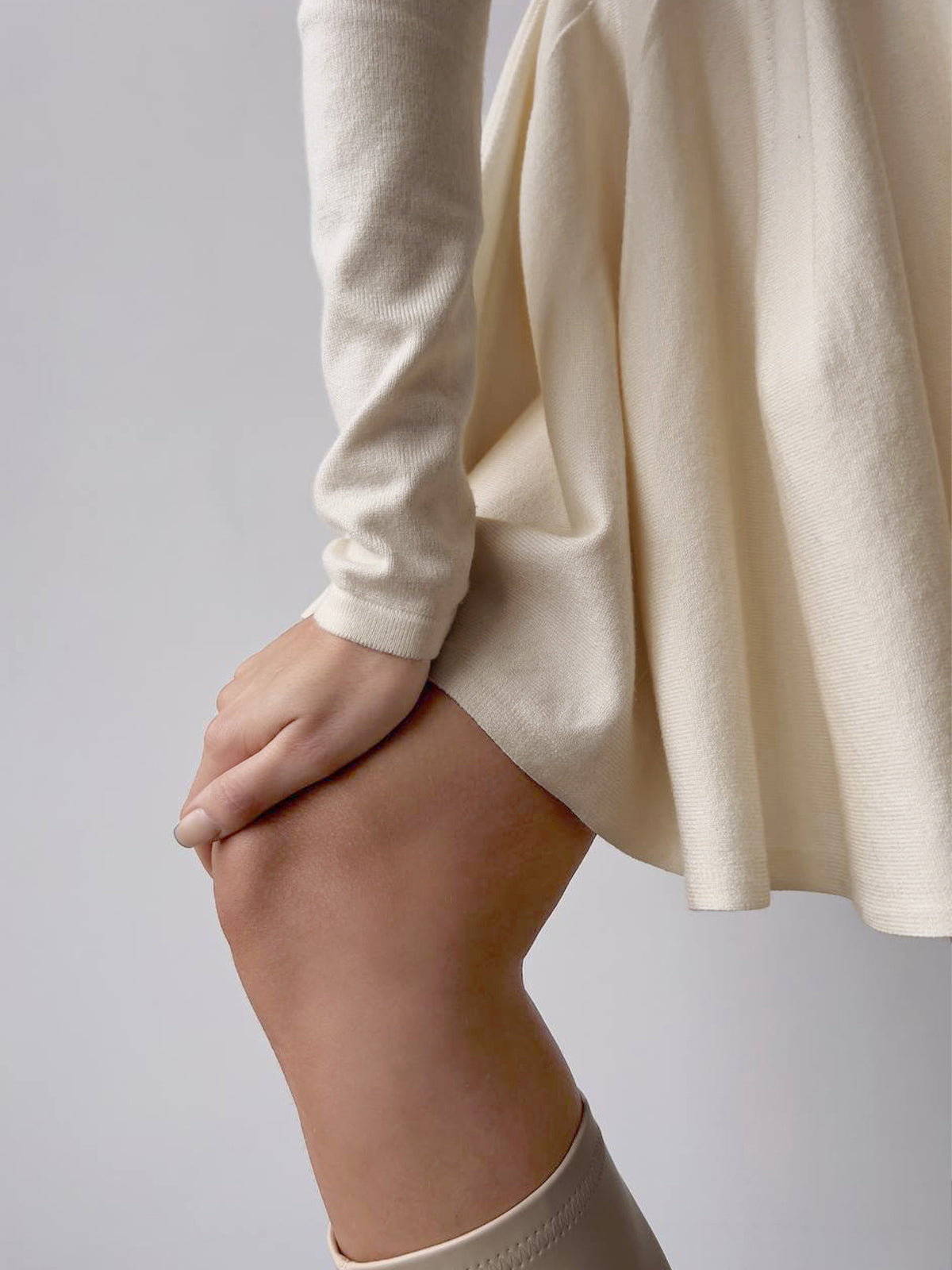 Robe femme | Manches longues, coupe trapèze, col rond