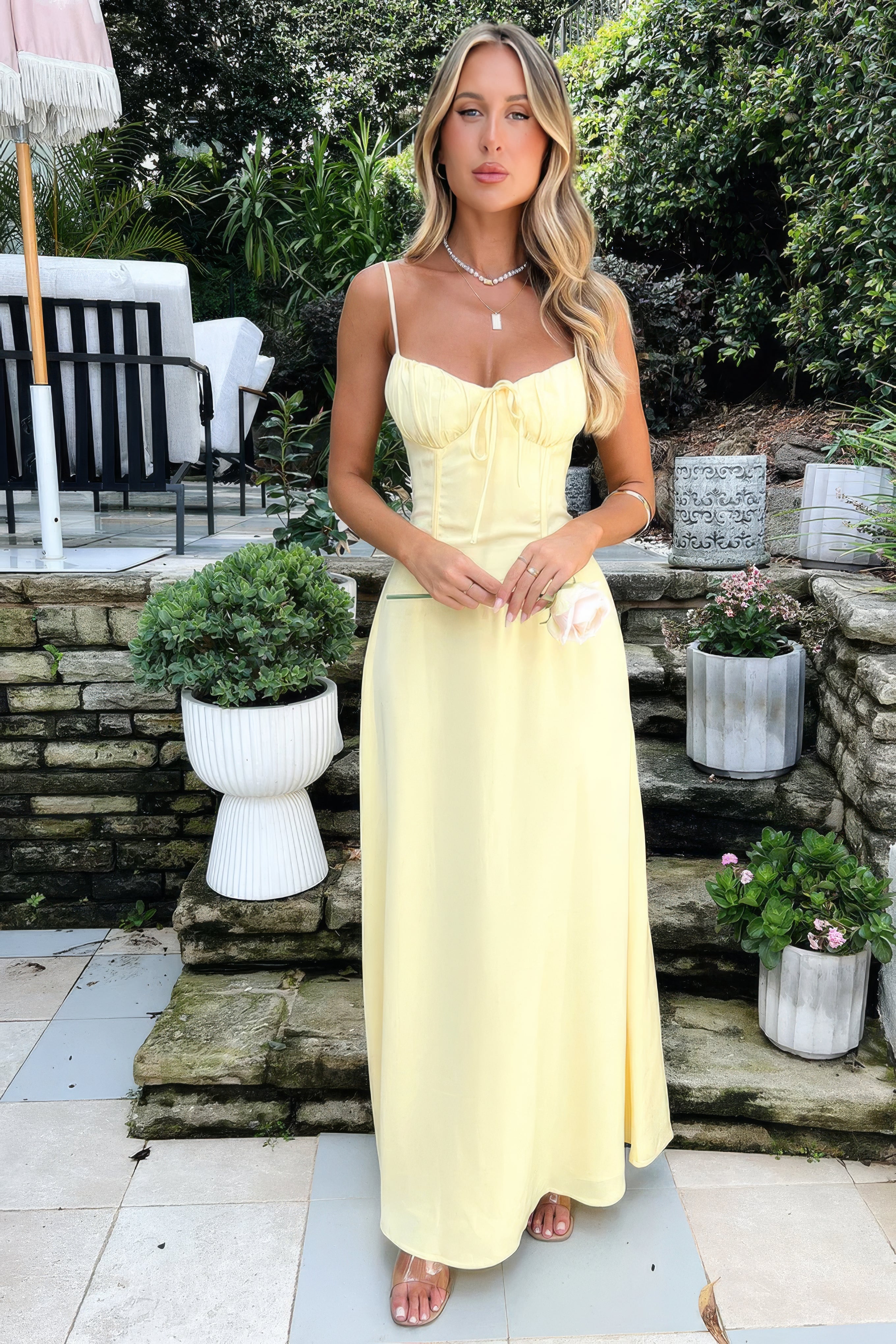 Robe femme maxi sans manches à coupe fluide