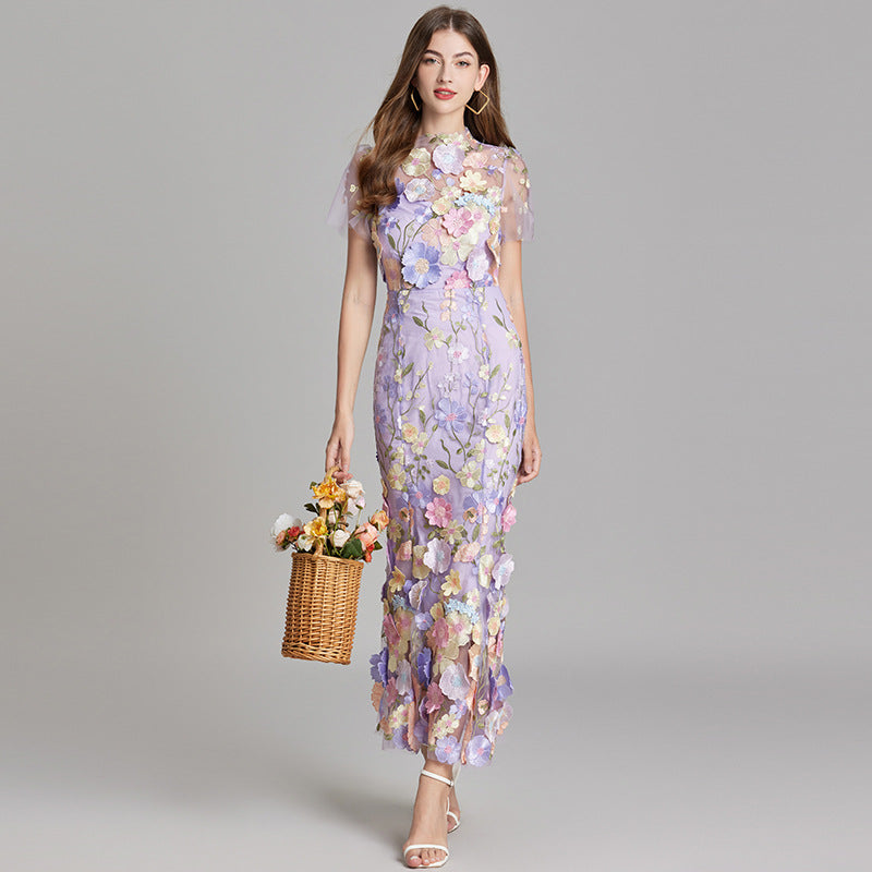 Robe femme maxi sans manches | Imprimé floral longueur cheville
