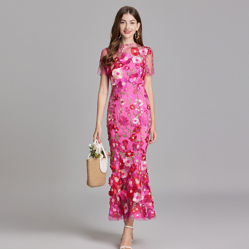 Robe femme maxi sans manches | Imprimé floral longueur cheville